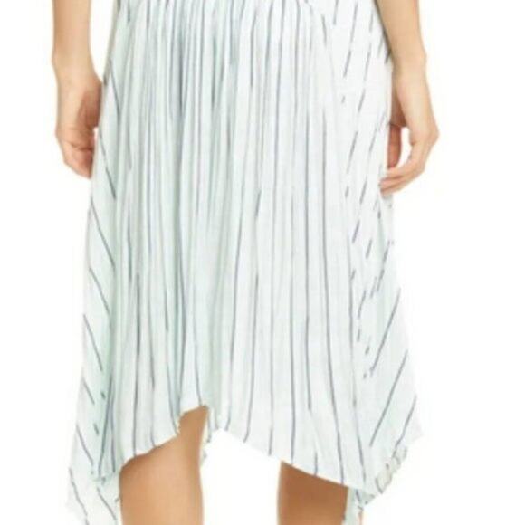 Vince Mint Stripe Gauze Panel Skirt Green M - Picture 8 of 11